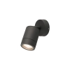 Grafitowy kinkiet ścienny typu reflektor, regulacja kąta świecenia