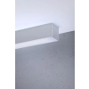 Plafon prostokątny w kolorze aluminium z zintegrowanym światłem LED