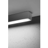 Plafon prostokątny w kolorze aluminium z zintegrowanym światłem LED