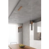Dwie, betonowe, industrialne tuby wiszące, idealne nad stół w kuchni