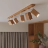 Drewniany plafon, listwa z trzema reflektorami, do salonu lub sypialni