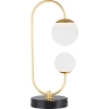 Złota, designerska lampka stołowa LED na marmurowej podstawie