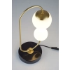 Złota, designerska lampka stołowa LED na marmurowej podstawie