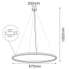 Minimalistyczna lampa wisząca LED - obręcz ⌀87cm 3000K