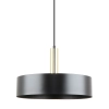 Minimalistyczna lampa wisząca z szerokim, metalowym kloszem, do kuchni