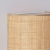 Rattanowa lampa ścienna do sypialni w stylu boho, beżowy abażur