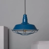 Granatowa, designerska lampa wisząca w stylu industrialnym