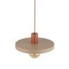 Lampa wisząca o nietypowym kształcie, kolor beżowo-ceglany, 1 x E27