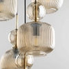 Lampa wisząca z pięcioma zwisami, eleganckie ryflowane klosze