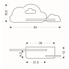 LED-owy kinkiet typu półka, do pokoju dziecięcego, z ozdobnymi chmurkami