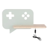 Gamerska, nowoczesna lampa ścienna, ledowa z półką i włącznikiem