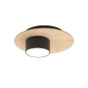 Lampa sufitowa na jedną żarówkę, drewno-czerń