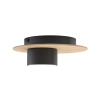 Lampa sufitowa na jedną żarówkę, drewno-czerń