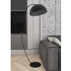 Lampa podłogowa z wygiętą w łuk nogą, czarna