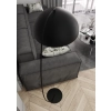 Lampa podłogowa z wygiętą w łuk nogą, czarna