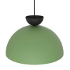Zielona lampa wisząca z czarnym detalem do salonu