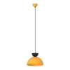 Pomarańczowo-czarna lampa wisząca z półkulistą oprawą