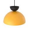 Pomarańczowo-czarna lampa wisząca z półkulistą oprawą