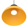 Pomarańczowo-czarna lampa wisząca z półkulistą oprawą