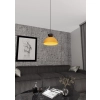 Pomarańczowo-czarna lampa wisząca z półkulistą oprawą