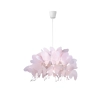 Biało-różowa lampa wisząca, z ozdobnymi motylkami, do pokoju dziecka