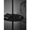 Nowoczesna, minimalistyczna lampa podłogowa z półką i gniazdem USB