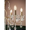 Elegancka, złota lampa wisząca typu świecznik, z kryształkami, do salonu