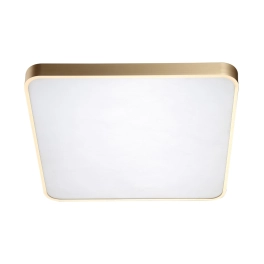 Kwadratowa, złoto-biała lampa sufitowa LED 50cm, natynkowy plafon