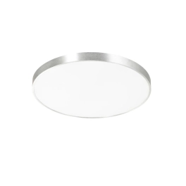 Nowoczesny, okrągły plafon LED w kolorze srebra, o średnicy 80cm