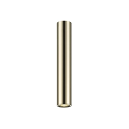 Stylowa, długa, wąska, złota tuba natynkowa, spot GU10 30cm