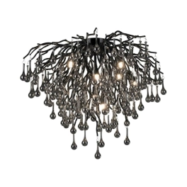 Modernistyczna lampa sufitowa imitująca gałęzie z wiszącymi kryształkami