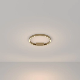 Ledowa lampa sufitowa, złoty, okrągły plafon, barwa ciepła Ø40cm 3000K
