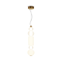 Smukła, ozdobna lampa wisząca LED z różnymi kloszami, styl glamour