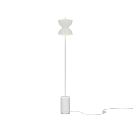 Biała lampa podłogowa, stojąca, zintegrowany LED o mocy 11W