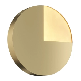 Złota, okrągła, ledowa lampa ścienna o średnicy Ø25cm, lampa dekoracja