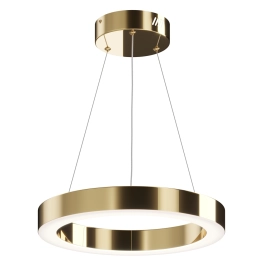 Dekoracyjna, złota, ledowa lampa wisząca w kształcie okręgu Ø40cm