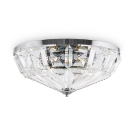 Kryształowa, elegancka lampa sufitowa ze srebrnym mocowaniem ⌀48,5cm