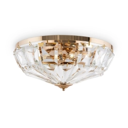 Elegancka, złota lampa sufitowa z kryształkami ⌀48,5cm, styl glamour