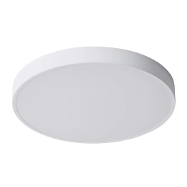 Klasyczny, biały, okrągły, duży, techniczny plafon LED o średnicy 60cm