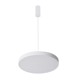 Biała, nowoczesna, minimalistyczna lampa wisząca LED o średnicy 60cm