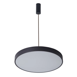 Czarno-biała, nowoczesna, okrągła lampa wisząca LED Ø60cm, do salonu