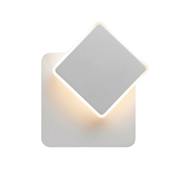 Nowoczesna, geometryczna, biała, obrotowa lampa ścienna LED barwa ciepła