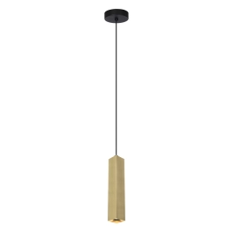 Złota, nowoczesna lampa wisząca na żarówkę GU10, prosty zwis