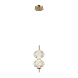 Elegancka lampa wisząca z kryształowymi kloszami, światło LED