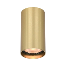 Krótki spot w kształcie tuby, złoty downlight z gwintem GU10 10cm
