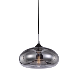 Wyjątkowa, stylowa lampa wisząca z kloszem z ciemnego, dymionego szkła