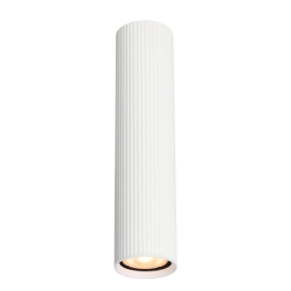 Biała, smukła lampa natynkowa w formie tuby na żarówkę GU10 24cm