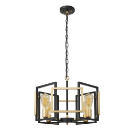 Industrialna, dekoracyjna, czarno-złota lampa wisząca do stylowego salonu