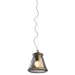 Lampa wisząca w loftowym stylu, oryginalny klosz z dymionego szkła
