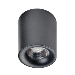Czarna, natynkowa oprawa naświetleniowa LED w kształcie tuby